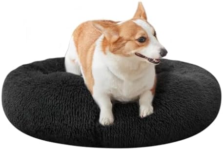 Dog Bed for Small Medium Large Dogs, 24 inch Calming Dogs Bed, Washable-Round by Nisrada