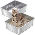 Stainless Steel Cat Litter Box 2Pack, Medium Metal Cat Litter Box, Steel by StainlessSteelLitterBox