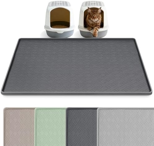 Silicone Cat Litter Mat 42" x 29" Cat Mat by Bartuke