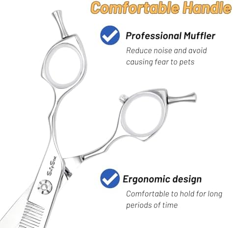 7.5in 25° Curved 56 Teeth Thinning Dog Grooming Scissors - Image 6