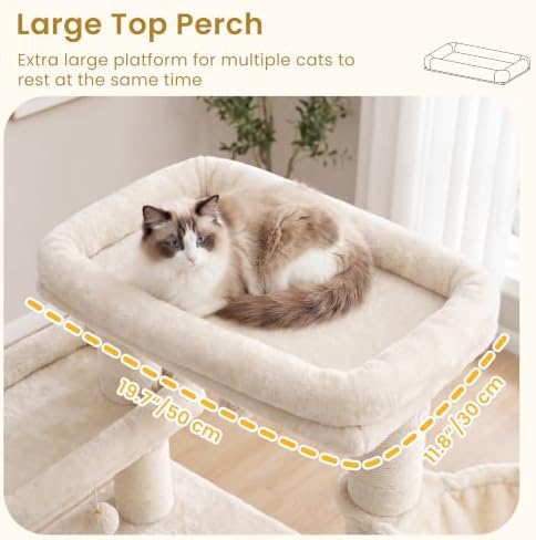 Heybly Tall Cat Tree 78-inch Multi-Level Cat Tower - Image 2