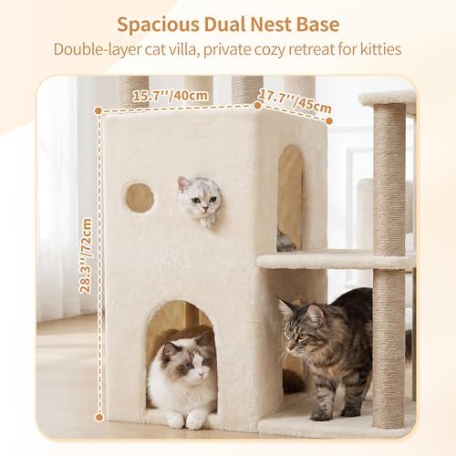 Heybly Cat Tree, 59.4" Secure Anti-Tip Cat Tower - Image 3