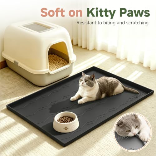 Songrey Silicone Cat Litter Mat 24" x 16", Large Litter Trapping Mat - Image 5