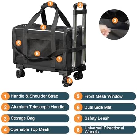 Pet Carrier with Wheels - Image 3