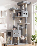 Globlazer 83inch Sturdy Multi-Level Tall Cat Tower, Light Grey by Globlazer