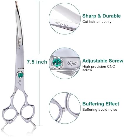 Dog Grooming Curved Scissors 7 inch Professional Pet Shears Made Of Japanese - Image 2
