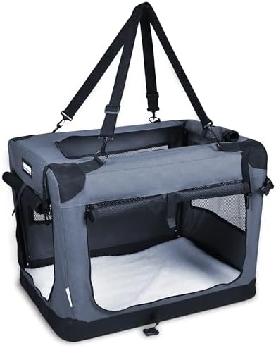 JESPET 3 Door Soft Dog Crates Kennel, Collapsible Travel Pet Carrier by JESPET