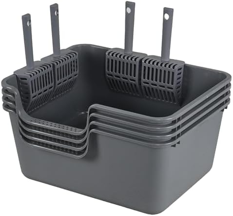 Set of 4 Large Plastic Cat Litter Pan by Unknown