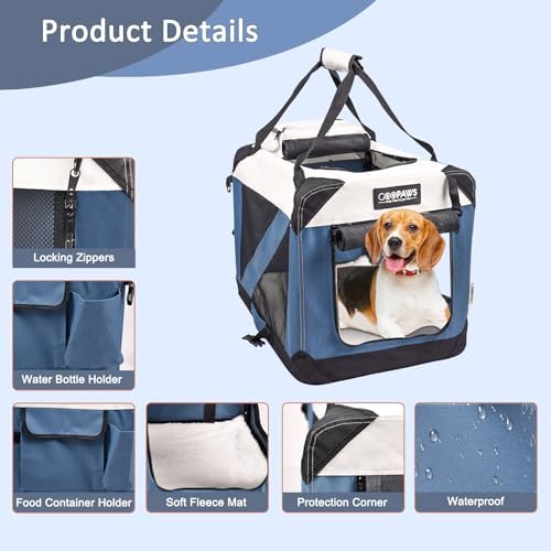 JESPET 3 Door Soft Dog Crates Kennel, Collapsible Travel Pet Carrier - Image 4