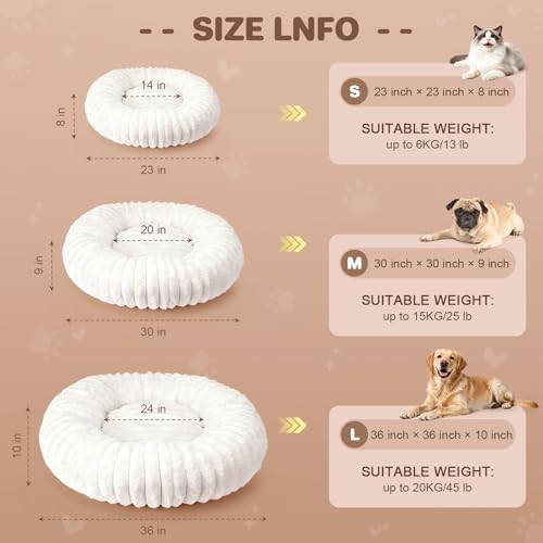 Donut Pet Bed for Indoor Cats and Small Dogs, Self-Heating Dog Bed - Image 5