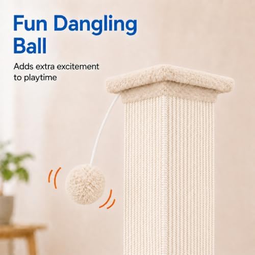 Cat Scratching Post for Indoor Cats, Sisal Cat Scratcherl, 32 Inch - Image 5