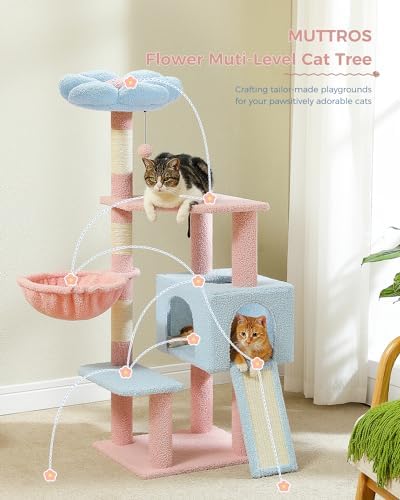 MUTTROS Flower Cat Tree 47.2" Multi-Level Cat Tower - Image 6