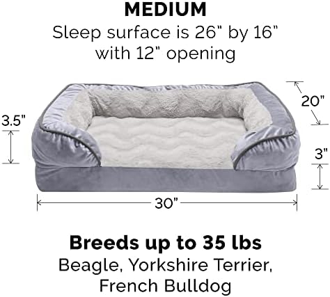 Furhaven Cooling Gel Dog Bed for Medium/Small Dogs w/ Removable Bolsters & - Image 2
