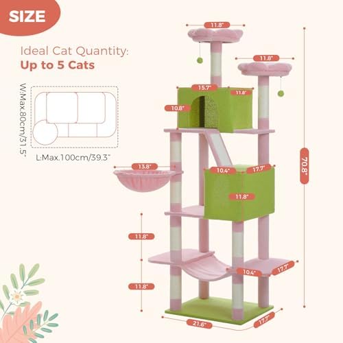 MUTTROS Flower Cat Tree Tall 70.8" - Image 7