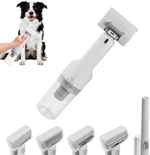 Cordless Pet Grooming Vacuum Kit, 5 in 1 Rechargeable Dog Hair Remover by HOME
