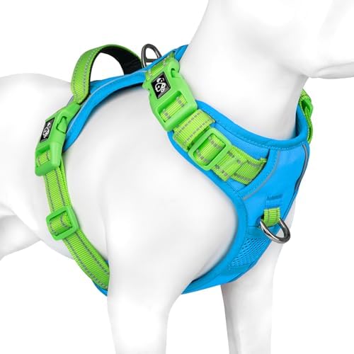 PHOEPET No Pull Dog Harness, Unique Colors Reflective Adjustable Dog Vest by PHOEPET