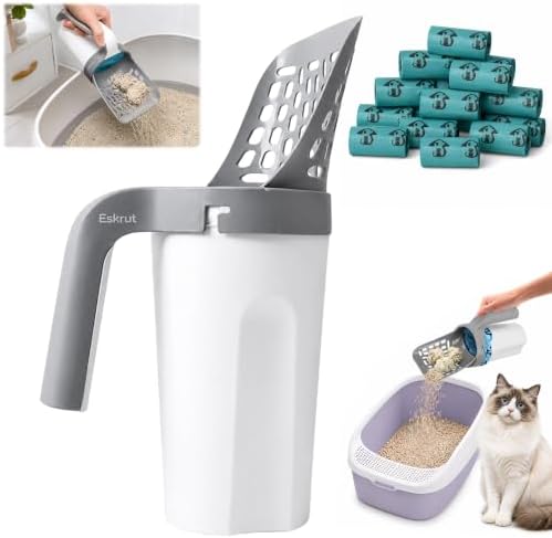 3 in 1 Cat Scoop Integrated Shovel Bucket Litter Scooper by Eskrut