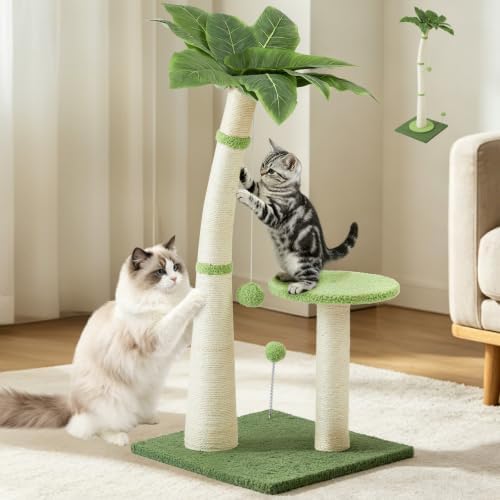 29.5-42.5" Cat Scratching Post, 2-in-1 Assembly, Adjustable Height by EMUST