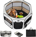 PETSFIT Portable Dog Playpen 36", Removable Waterproof Mat, Zippered Roof by Petsfit