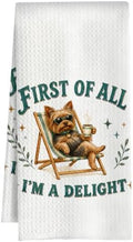 Yorkshire Terrier Kitchen Towel, Cute Dog Hand Towel, Funny Dog Lover Gift by Huastatewolf