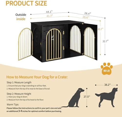 Hzuaneri 44.1'' Dog Crate Furniture, Dog Kennel Indoor - Image 2