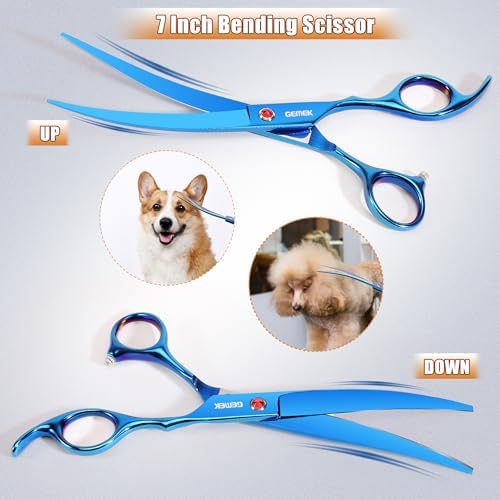 7.0in Titanium Dog Grooming Scissors Set - Image 5