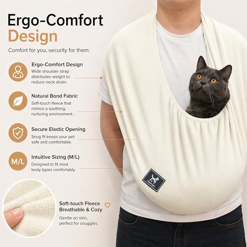 Cat Sling Carrier, Ultra-Soft Polar Fleece, Fits 3-13 lbs, Size M - Image 5