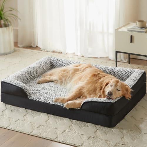 LEXTRO Orthopedic Dog Beds for Large Dogs, Comfy Washable Dog Couch Bed by LEXTRO