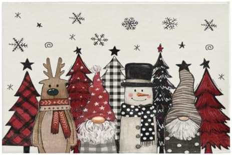 Giwawa Winter Snowman Gnome Bath Rug Xmas Tree Bathtub Mat Non Slip Absorbent by Giwawa