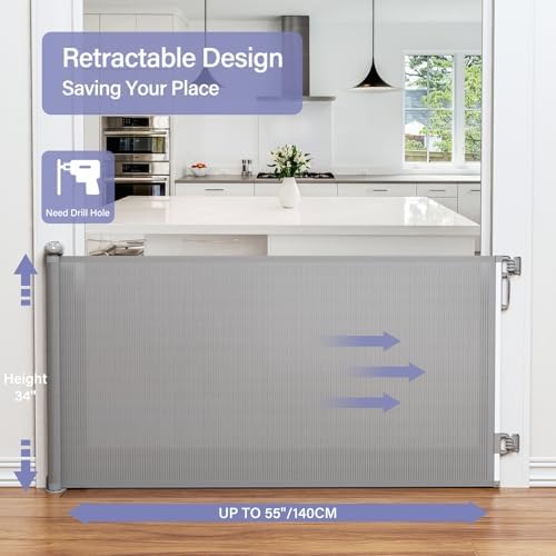 PRObebi Retractable Baby Gates for Stairs & Doorways, Indoor & Outdoor Use - Image 3