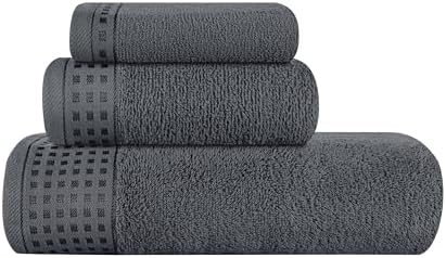 GLAMBURG Ultra Soft 3 Pack Cotton Towel Set, Contains a Bath Towel 28x55 inch by GLAMBURG