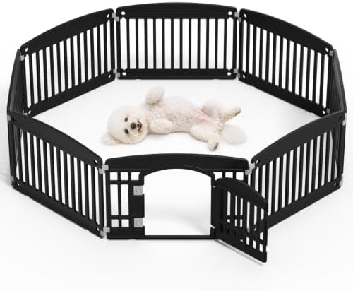 DUMOS Plastic Dog Playpen, 24 Inch 8 Panels Small Pet Fence Play Pen by DumosLifestyle