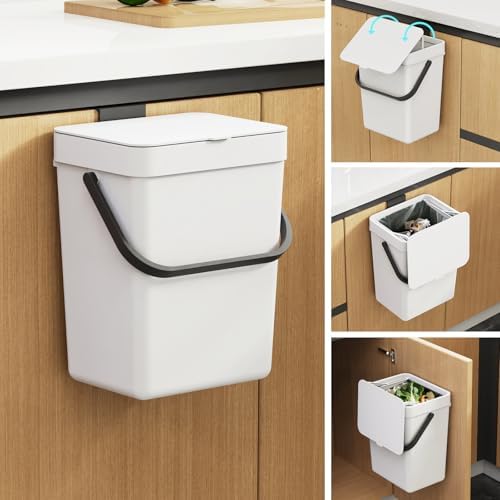 LALASTAR Small Trash Can with Lid, Kitchen Compost Bin by LALASTAR