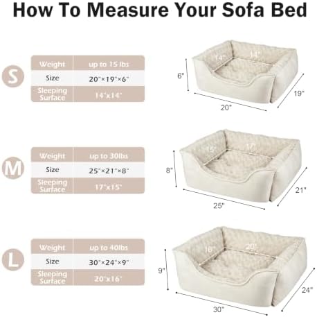 JOEJOY Rectangle Dog Bed for Large Medium Small Dogs - Image 4