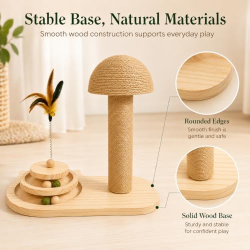 Cat Scratching Post, 3-in-1 Sisal Cat Tree Tower Scratcher - Image 6