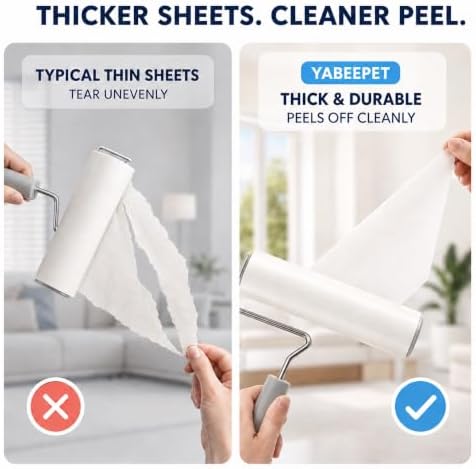 Extra Sticky Large Surface Lint Roller, 6.3'' Giant Lint Roller - Image 4