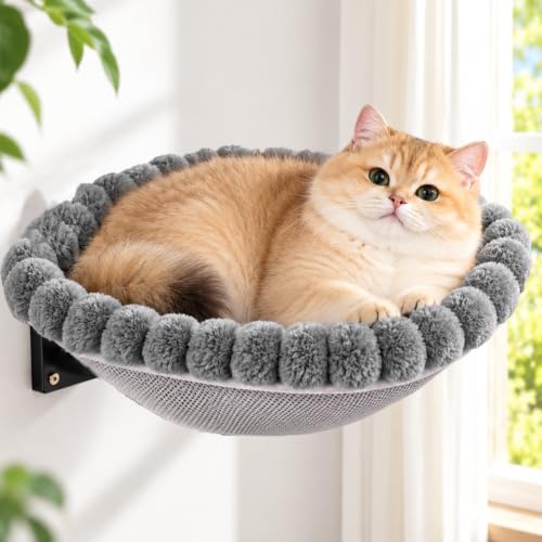 Cat Wall Hammock, Wall Mounted Foldable Plush Bed, 17 x 16 in by CutePicksforYourLovelyPets%7E