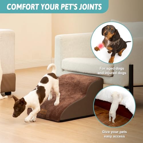 COZY KISS Dog Stair for Small Dog 11.8" H, 2 Step Pet Ramp for Chair - Image 3