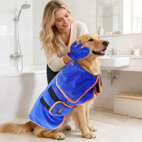 Mihachi Dog Bathrobe Towel Wrap Fast Drying - Image 3