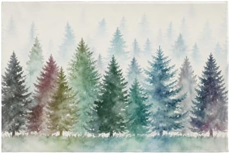 Giwawa Pine Tree Bath Rug Natural Forest Fog Washable Bathtub Mat Non Slip by Giwawa