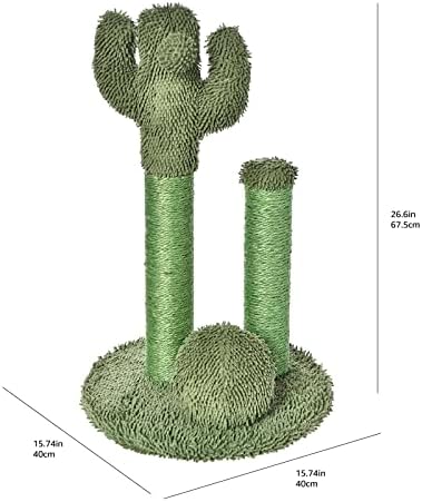 Amazon Basics Cat Scratching Post, Indoor Cactus Triple Posts - Image 5