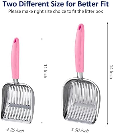 WePet Cat Litter Scoop, Aluminum Alloy Sifter, Kitty Metal Scooper, Deep Shovel - Image 2