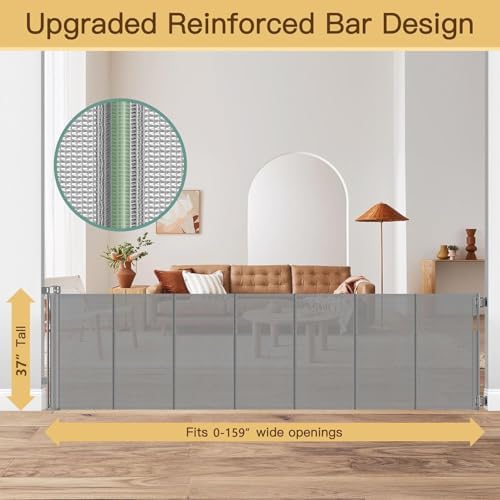 Reinforced 159 Inch Extra Wide Retractable Dog Gate - Image 2