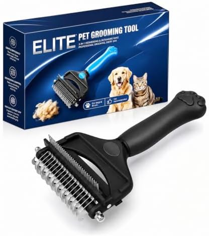 Deshedding Dog Brush，3-in-1 Undercoat Rake by KIVMTAR