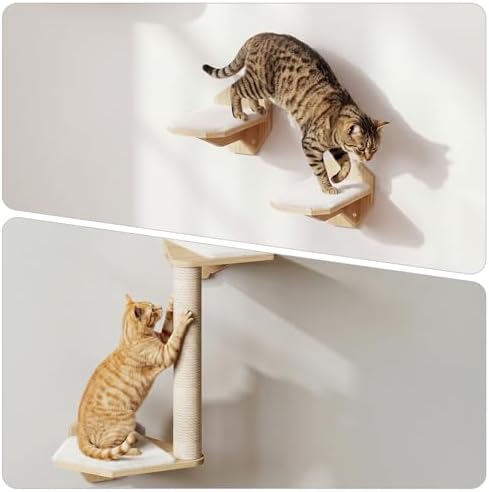 HOOBRO 11 Pcs Cat Wall Shelves for Large Cats up to 25 lb, Wooden Wall-Mounted - Image 6