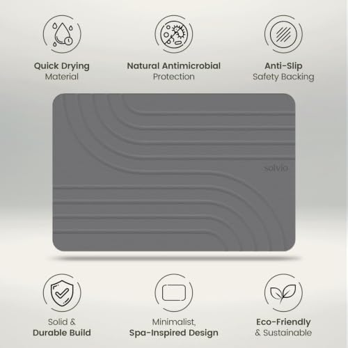 Quick Dry Shower Stone Bath Mat, Super Absorbent & Non-Slip 24 x 16 Inch - Image 6