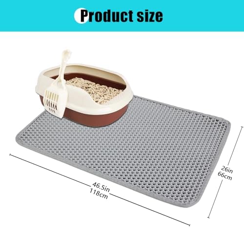 Cat Litter Mat 26"x24.5", Double Layer Waterproof Litterbox Mat - Image 5