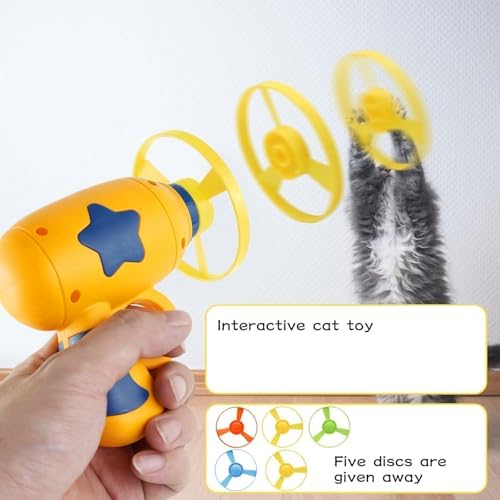 Andiker Cat Fetch Toy, Interactive Kitten Flying Disc Launcher Toy - Image 3