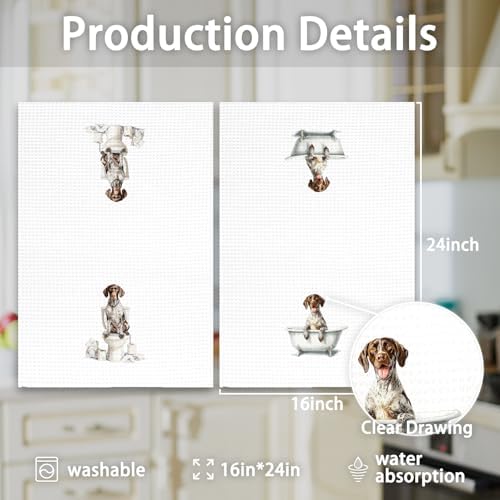 Funny German Shorthaired Pointer Dog Hand Towels Set of 2, Gifts - Image 7