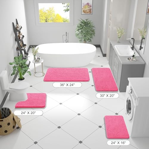 OLANLY Bathroom Runner Rugs 59x24, Extra Soft Absorbent Chenille Bath Rugs - Image 2